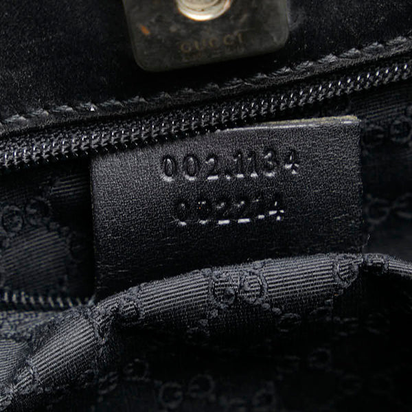 グッチ シェリーライン ハンドバッグ トートバッグ 002.1134 ブラック ブラウン レザー レディース GUCCI 【中古】