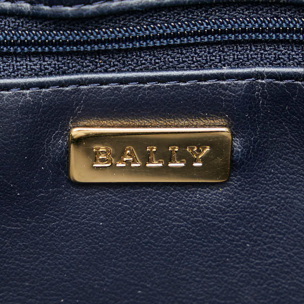 バリー チェーン ショルダーバッグ ブラック ゴールド レザー レディース BALLY 【中古】
