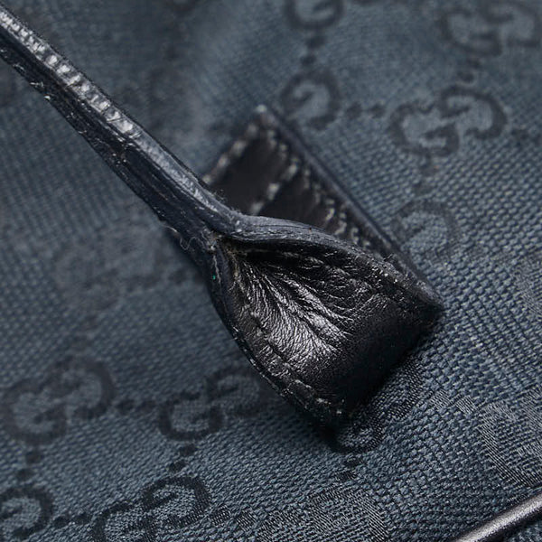 グッチ GGキャンバス インターロッキングG ハンドバッグ 169971 ブラック キャンバス レザー レディース GUCCI 【中古】