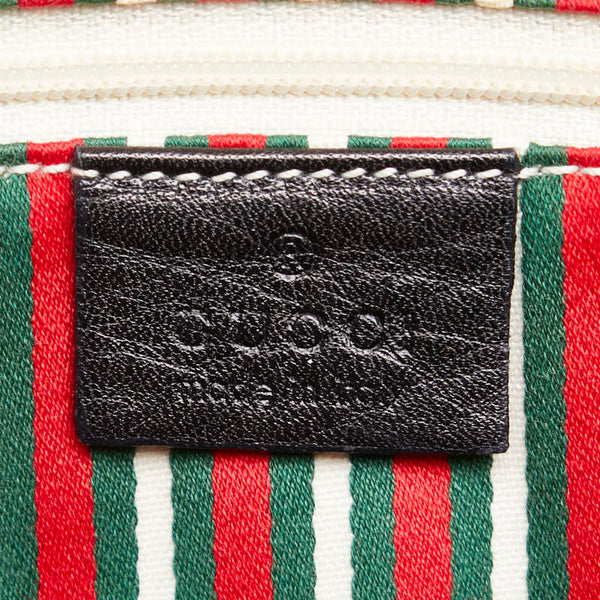 グッチ GGキャンバス インターロッキングG ハンドバッグ 169971 ブラック キャンバス レザー レディース GUCCI 【中古】