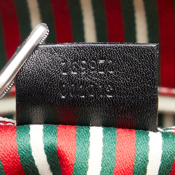 グッチ GGキャンバス インターロッキングG ハンドバッグ 169971 ブラック キャンバス レザー レディース GUCCI 【中古】