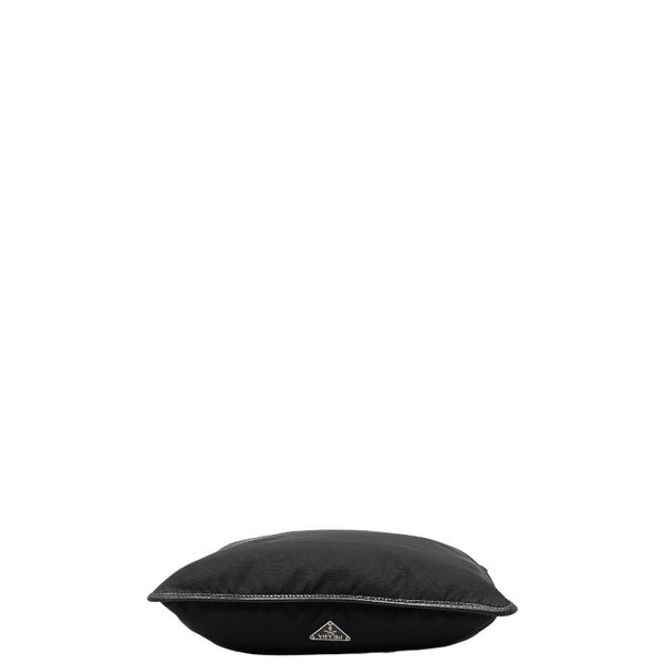 プラダ 三角ロゴプレート ハンドバッグ トートバッグ ブラック ナイロン レザー レディース PRADA 【中古】
