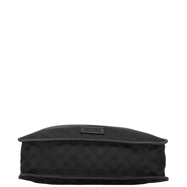 グッチ GGキャンバス ショルダーバッグ R90656 ブラック キャンバス レザー レディース GUCCI 【中古】