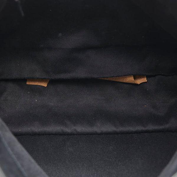 グッチ GGキャンバス ショルダーバッグ R90656 ブラック キャンバス レザー レディース GUCCI 【中古】