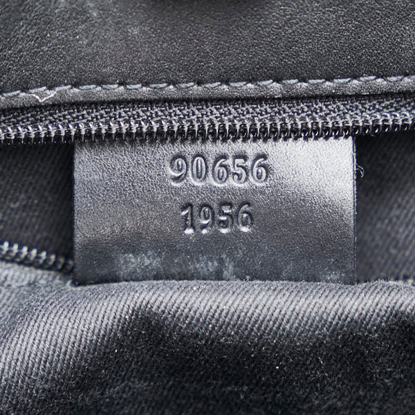 グッチ GGキャンバス ショルダーバッグ R90656 ブラック キャンバス レザー レディース GUCCI 【中古】