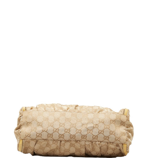 グッチ GGキャンバス ワンショルダーバッグ ハンドバッグ 190525 ベージュ イエロー キャンバス レザー レディース GUCCI 【中古】