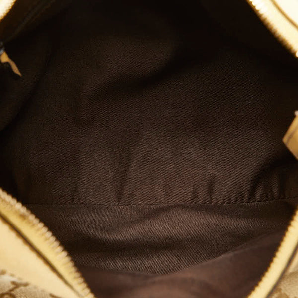 グッチ GGキャンバス ワンショルダーバッグ ハンドバッグ 190525 ベージュ イエロー キャンバス レザー レディース GUCCI 【中古】