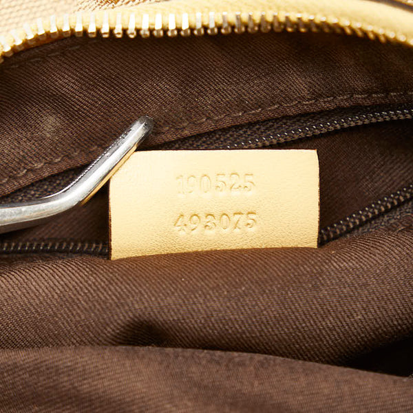 グッチ GGキャンバス ワンショルダーバッグ ハンドバッグ 190525 ベージュ イエロー キャンバス レザー レディース GUCCI 【中古】