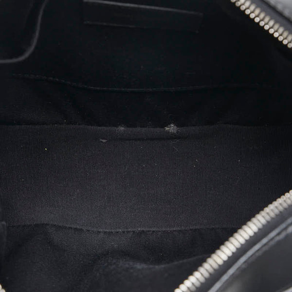 サンローラン YSLロゴ vステッチ ルー フリンジ 斜め掛け ショルダーバッグ 520534 ブラック レザー レディース SAINT LAURENT 【中古】