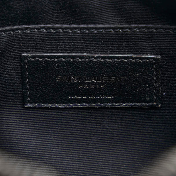 サンローラン YSLロゴ vステッチ ルー フリンジ 斜め掛け ショルダーバッグ 520534 ブラック レザー レディース SAINT LAURENT 【中古】