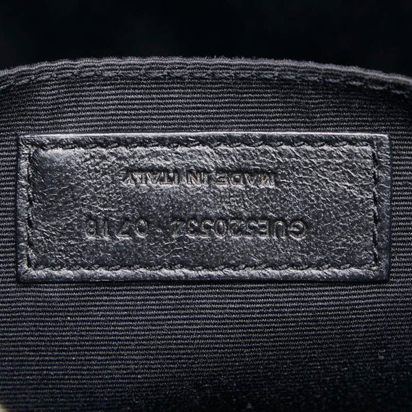 サンローラン YSLロゴ vステッチ ルー フリンジ 斜め掛け ショルダーバッグ 520534 ブラック レザー レディース SAINT LAURENT 【中古】