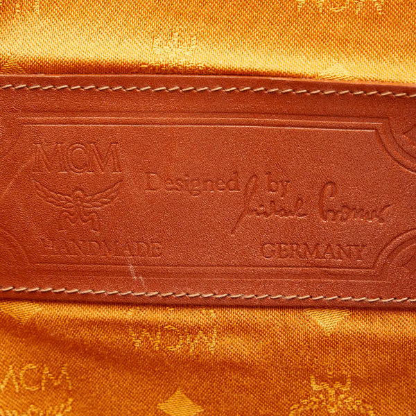 エム シー エム ヴィセトス ロゴグラム ボストンバッグ ショルダーバッグ 2WAY ブラウン PVC レザー レディース MCM 【中古】