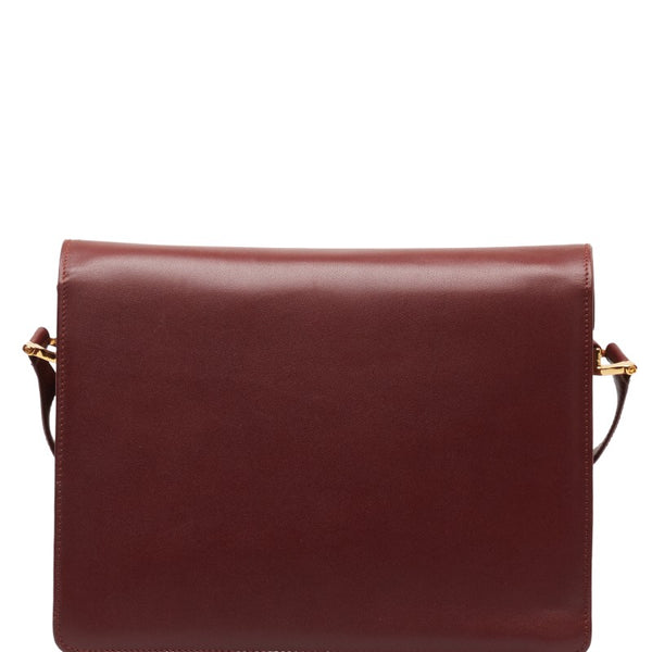 カルティエ マストライン 斜め掛け ショルダーバッグ ワインレッド ボルドー レザー レディース CARTIER 【中古】