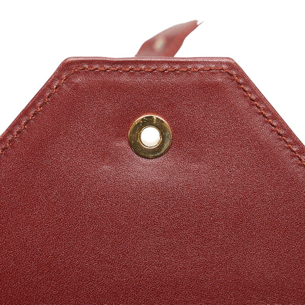 カルティエ マストライン 斜め掛け ショルダーバッグ ワインレッド ボルドー レザー レディース CARTIER 【中古】