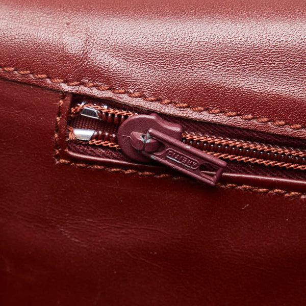 カルティエ マストライン 斜め掛け ショルダーバッグ ワインレッド ボルドー レザー レディース CARTIER 【中古】