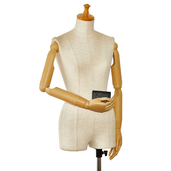 サンローラン トリフォールド コンパクトウォレット 二つ折り財布 ブラック レザー レディース SAINT LAURENT 【中古】