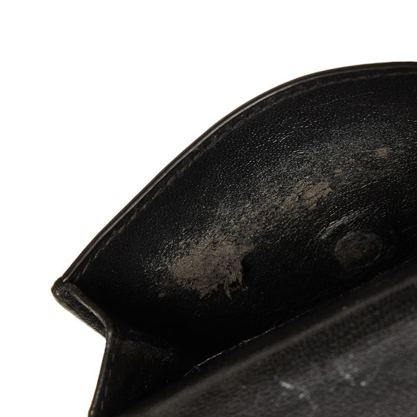 サンローラン トリフォールド コンパクトウォレット 二つ折り財布 ブラック レザー レディース SAINT LAURENT 【中古】