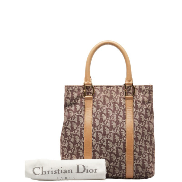 ディオール トロッター ハンドバッグ トートバッグ ブラウン ベージュ キャンバス レザー レディース Dior 【中古】