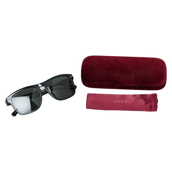 グッチ ウェリントン サングラス GG0911S ブラック ゴールド プラスチック メンズ GUCCI 【中古】