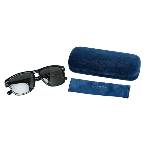 グッチ ウェリントン サングラス GG0911S ブラック ゴールド プラスチック メンズ GUCCI 【中古】