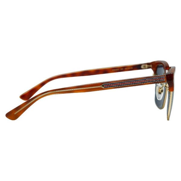 グッチ サングラス GG0382S ブラウン ブルー プラスチック メンズ GUCCI 【中古】