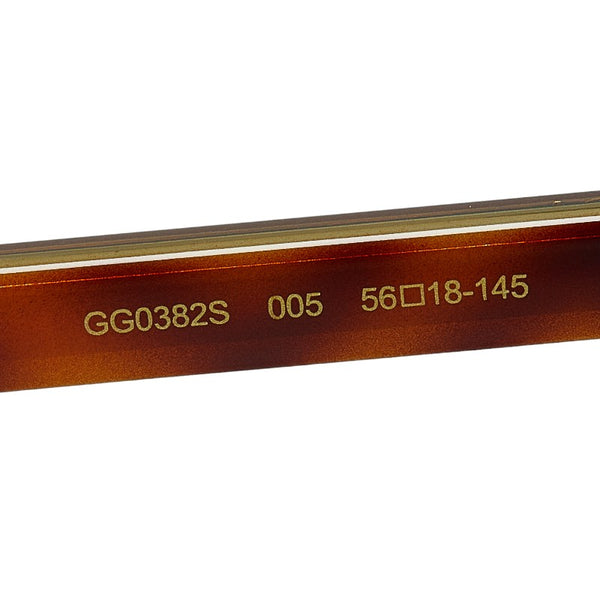 グッチ サングラス GG0382S ブラウン ブルー プラスチック メンズ GUCCI 【中古】