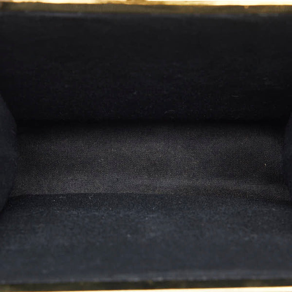 サルヴァトーレフェラガモ ヴァラリボン 斜め掛け チェーン ショルダーバッグ ブラック レザー キャンバス レディース Salvatore Ferragamo 【中古】