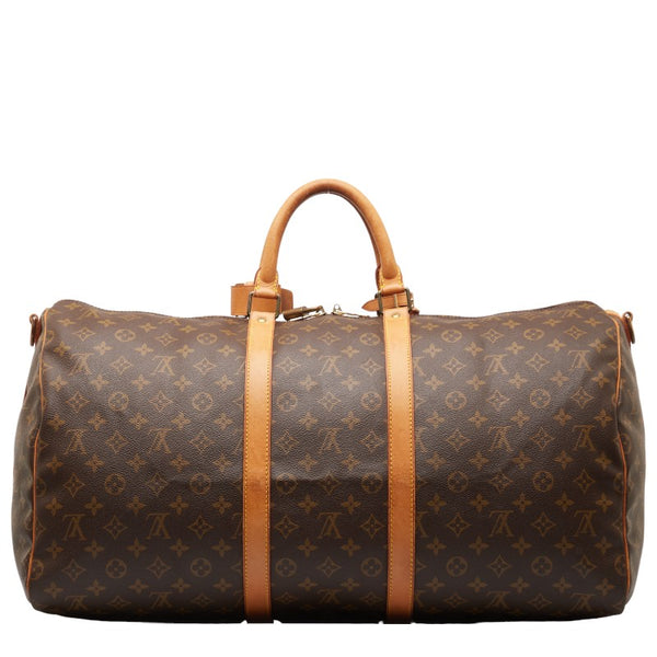 ルイ ヴィトン モノグラム キーポル55 ボストンバッグ ショルダーバッグ 2WAY M41424 ブラウン PVC レザー レディース LOUIS VUITTON 【中古】