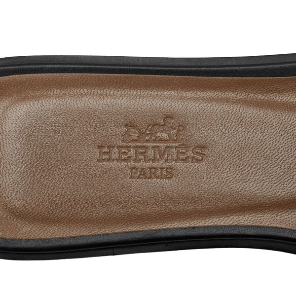 エルメス オラン サンダル サイズ：34 ブラック レザー レディース HERMES 【中古】