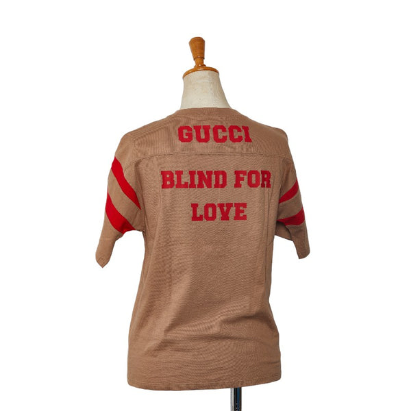 グッチ プリント Tシャツ 半袖 サイズ：10 661143 ブラウン レッド コットン レディース GUCCI 【中古】