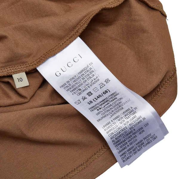 グッチ プリント Tシャツ 半袖 サイズ：10 661143 ブラウン レッド コットン レディース GUCCI 【中古】