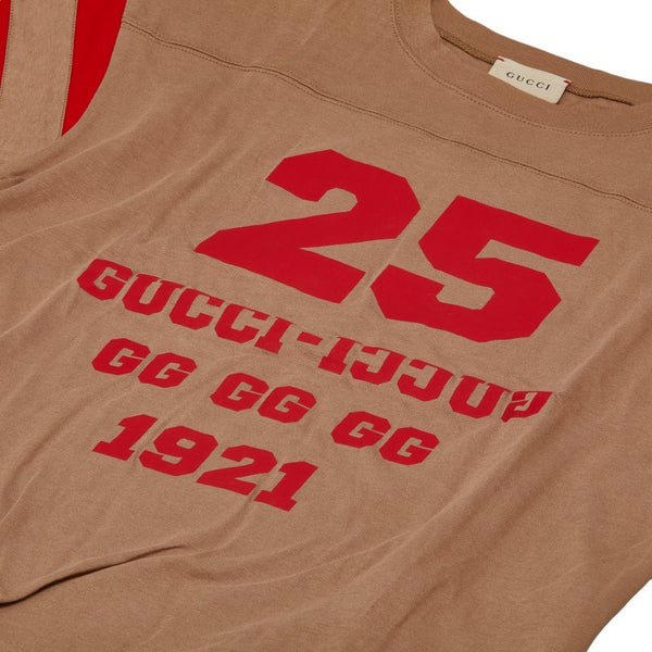 グッチ プリント Tシャツ 半袖 サイズ：10 661143 ブラウン レッド コットン レディース GUCCI 【中古】