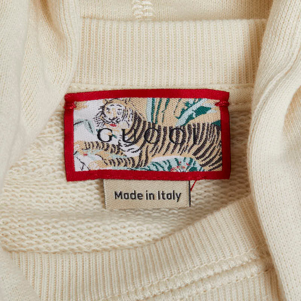 グッチ タイガー フラワー プリント パーカー フーディー プルオーバー サイズ：10 オフホワイト マルチカラー コットン レディース GUCCI 【中古】