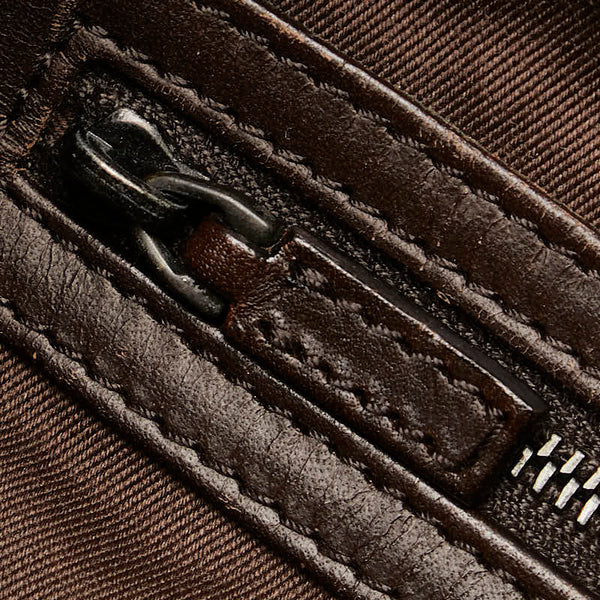 グッチ GGキャンバス ワンショルダーハンドバッグ 106242 ブラウン キャンバス レザー レディース GUCCI 【中古】