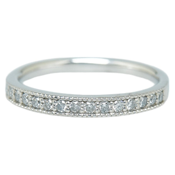 Pt900 プラチナ ダイヤ0.19ct ハーフエタニティ リング 指輪 レディース 8号 【中古】