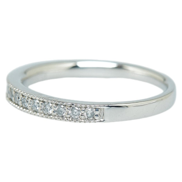 Pt900 プラチナ ダイヤ0.19ct ハーフエタニティ リング 指輪 レディース 8号 【中古】
