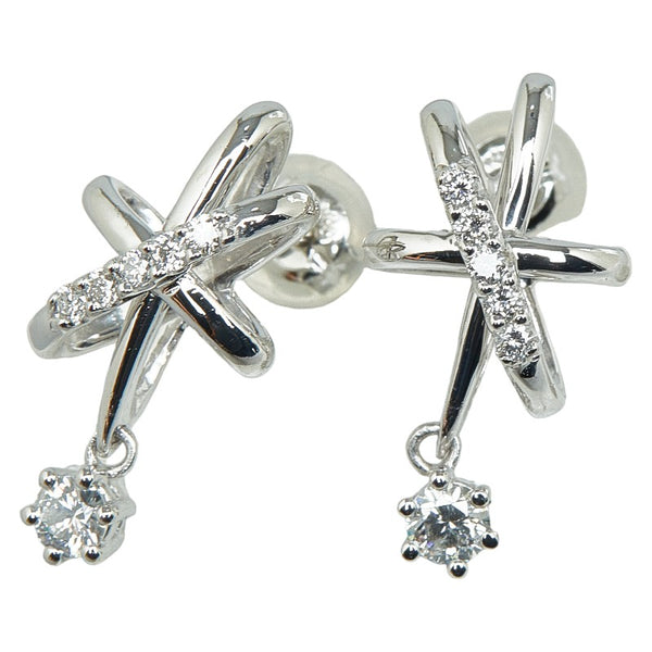 Pt900 プラチナ ダイヤ0.32ct ピアス レディース 【中古】