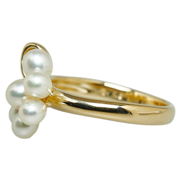 ミキモト K18YG イエローゴールド アコヤパール3.2～4mm リング 指輪 レディース MIKIMOTO 10号 【中古】