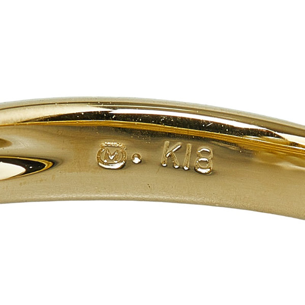 ミキモト K18YG イエローゴールド アコヤパール3.2～4mm リング 指輪 レディース MIKIMOTO 10号 【中古】