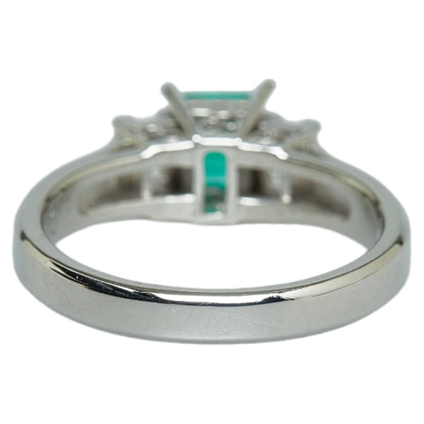 Pt900 プラチナ エメラルド0.50 ダイヤ0.37ct リング 指輪 レディース 10.5号 【中古】