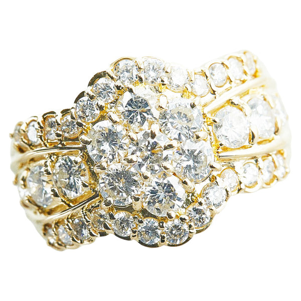 K18YG イエローゴールド ダイヤ2.00ct リング 指輪 レディース 11.5号 【中古】