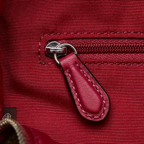 コーチ シグネチャー リュック バックパック F32200 ベージュ ピンク PVC レザー レディース COACH 【中古】