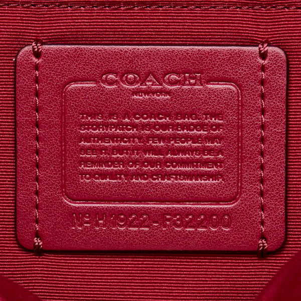 コーチ シグネチャー リュック バックパック F32200 ベージュ ピンク PVC レザー レディース COACH 【中古】