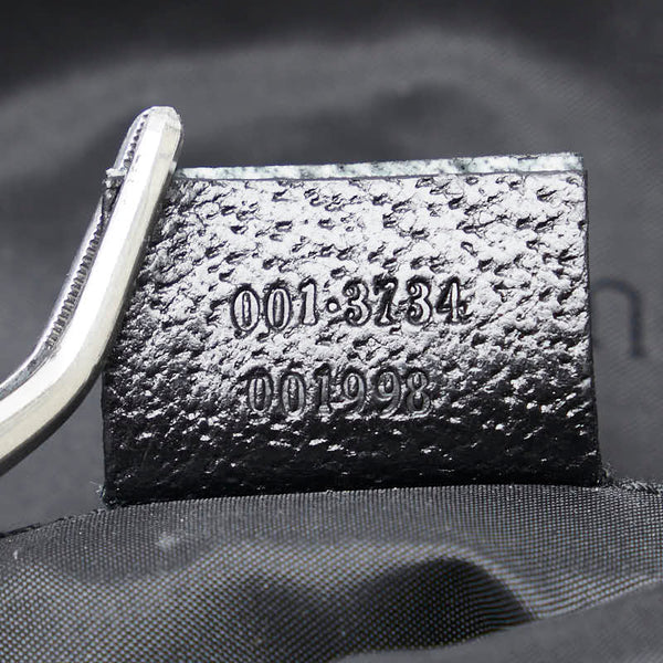 グッチ ジャッキー ハンドバッグ 001.3734 ブラック キャンバス レザー レディース GUCCI 【中古】