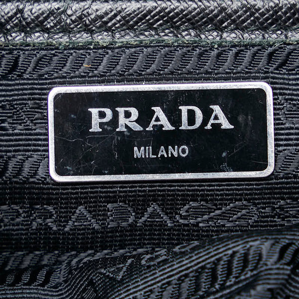 プラダ 三角ロゴプレート リュック バックパック ブラック ナイロン レザー レディース PRADA 【中古】