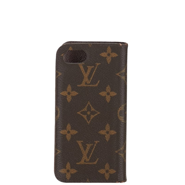 ルイ ヴィトン モノグラム フォリオ iPhone7 アイフォンケース M61905 ブラウン PVC レディース LOUIS VUITTON 【中古】