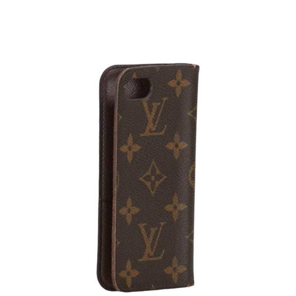 ルイ ヴィトン モノグラム フォリオ iPhone7 アイフォンケース M61905 ブラウン PVC レディース LOUIS VUITTON 【中古】