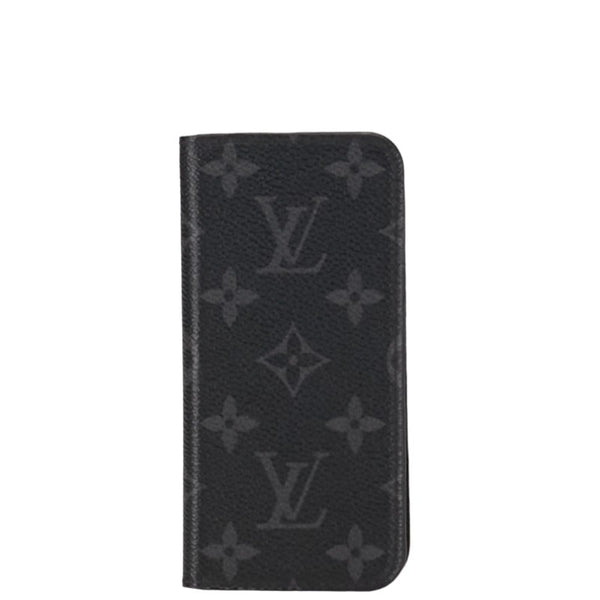 ルイ ヴィトン モノグラム エクリプス フォリオ iPhone7 アイフォンケース M62640 ブラック PVC レディース LOUIS VUITTON 【中古】