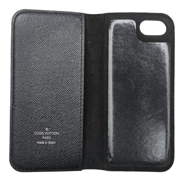 ルイ ヴィトン モノグラム エクリプス フォリオ iPhone7 アイフォンケース M62640 ブラック PVC レディース LOUIS VUITTON 【中古】