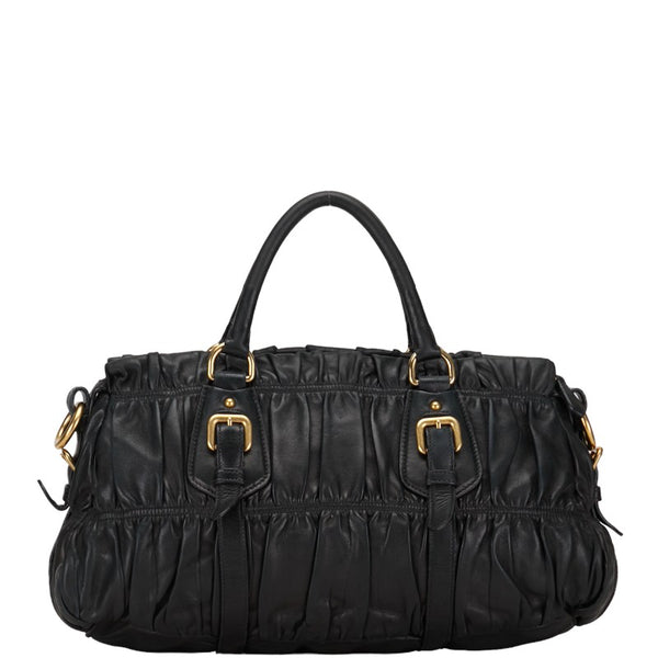 プラダ ハンドバッグ ブラック レザー レディース PRADA 【中古】